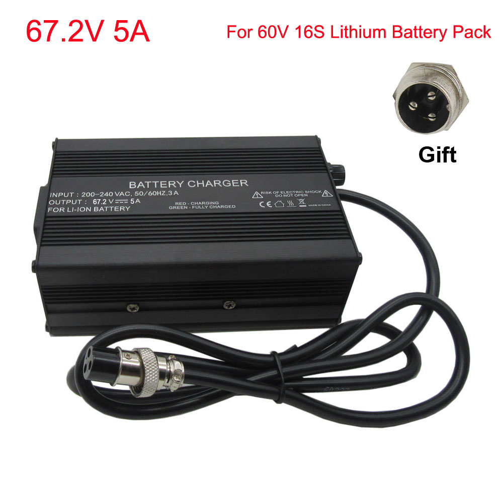 60V 67.2V 5A Li-ion Ebike Fast Charger GX16 For 16S 60 Volt Lithium Electric Bicycle Scooter Motorcycle Battery Charger 60V5A
60V 67.2V 5A Li-ion Ebike Fast Charger GX16 For 16S 60 Volt Lithium Electric Bicycle Scooter Motorcycle Battery Charger 60V5A