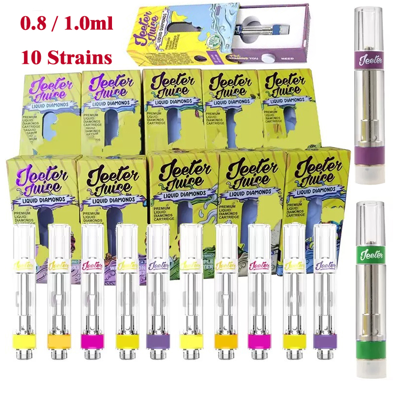Jeeter Juice Ceramic Coil Cartridge Glass Atomizer Vape Carts 0.8ml 1ml Empty cartridges 510 Thread Thick Oil with Packaging Vaporizer
Jeeter Juice Ceramic Coil Cartridge Glass Atomizer Vape Carts 0.8ml 1ml Empty cartridges 510 Thread Thick Oil with Packaging Vaporizer