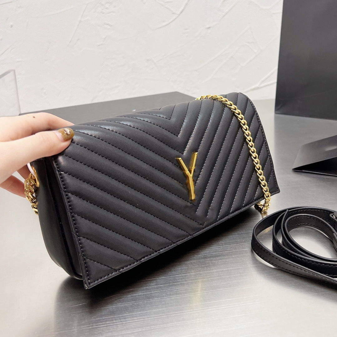Classic Y-shaped Seam Ladies Shoulder Bags Gold Hardware Chain Handbags High Quality Genuine Leather Flap Crossbody Bag Luxury Designer Messenger Bag Wallet Purse, Black
Classic Y-shaped Seam Ladies Shoulder Bags Gold Hardware Chain Handbags High Quality Genuine Leather Flap Crossbody Bag Luxury Designer Messenger Bag Wallet Purse, Black