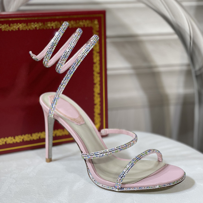 Top quality sandals for womens Rene caovilla luxury designer crystal ankle strap winding 10mm high heels sexy dress shoes Fashionable stiletto heel sandal 35-43, Blue
Top quality sandals for womens Rene caovilla luxury designer crystal ankle strap winding 10mm high heels sexy dress shoes Fashionable stiletto heel sandal 35-43, Blue