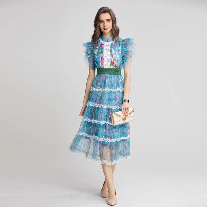 719 XXL 2022 Spring Summer Brand Same Style Dress Flora Print Short Sleeve Mesh Empire Fashion Womens Clothes Crew Neck High Quality SH, Customize
719 XXL 2022 Spring Summer Brand Same Style Dress Flora Print Short Sleeve Mesh Empire Fashion Womens Clothes Crew Neck High Quality SH, Customize