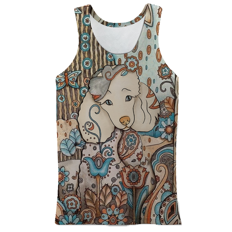 Summer 3D Print Men's Vest Dog Pattern Bodybuilding Fitness Clothing masculina Sleeveless vest S-7XL 220331