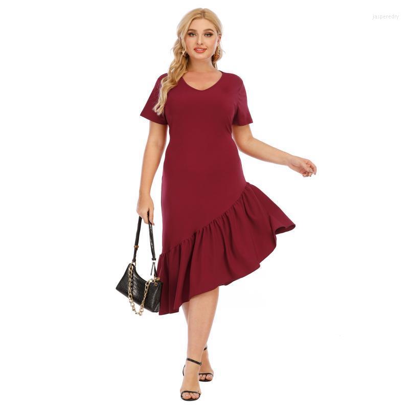Plus Size Dresses 4XL Bodycon Party Dress Women 2022 Summer Short Sleeve Ruffles Irregular Red Maxi Long Jasp22
Plus Size Dresses 4XL Bodycon Party Dress Women 2022 Summer Short Sleeve Ruffles Irregular Red Maxi Long Jasp22
