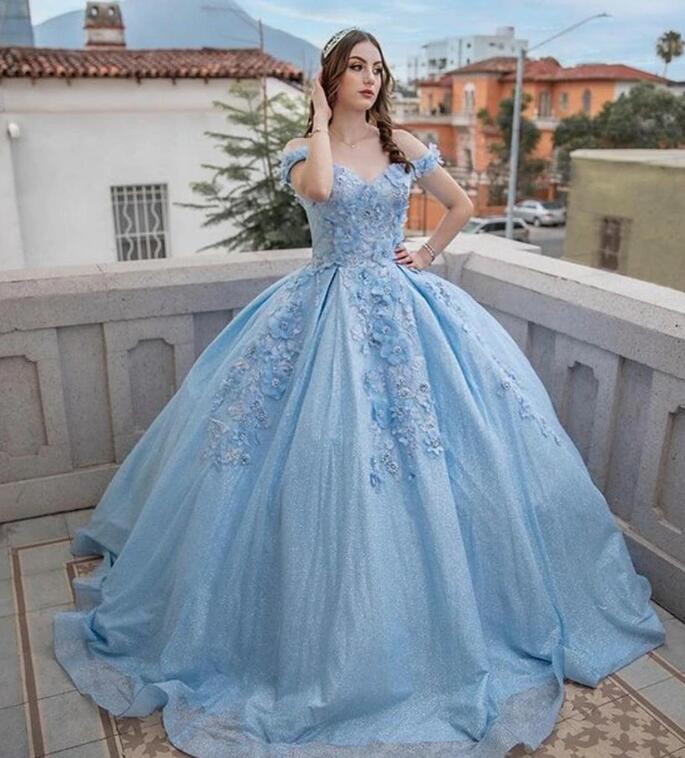 Sparkly Lilac Pink Quinceanera Dress 2022 Luxury Flower Florals Vestidos De 15 Anos Masquerade xv Dress Lavender Sixteen Light Blue Prom Party Birthda
