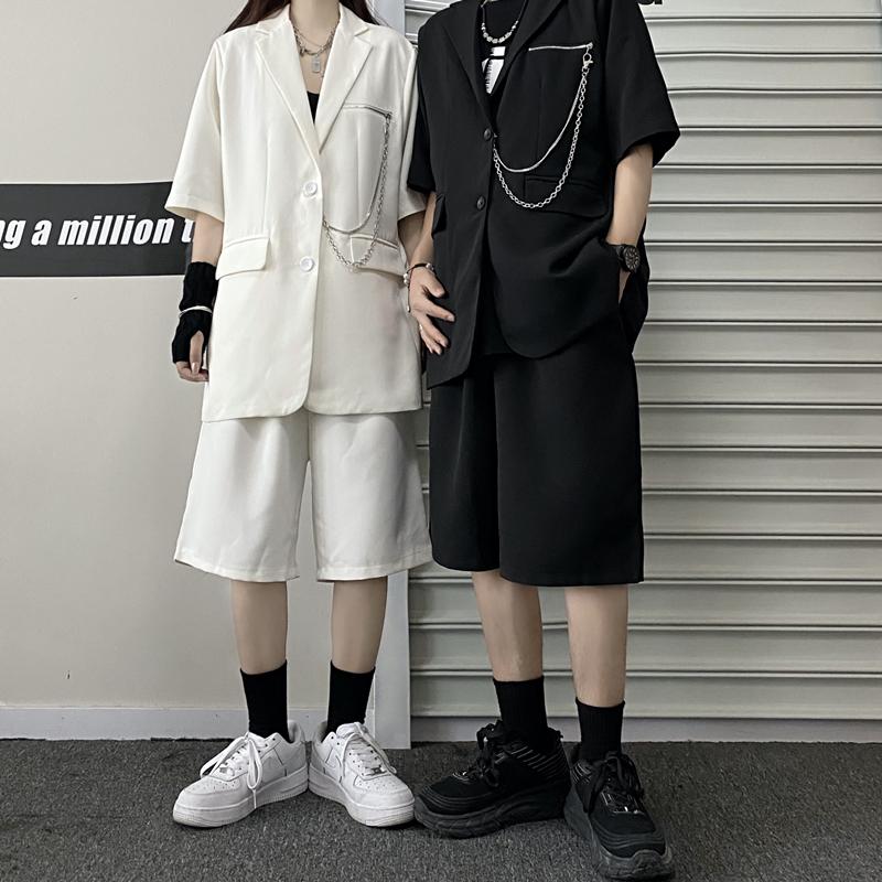 Women' Two Piece Pants Loose Fit Solid Color Suit Sets For Women Fashion Trends Casual Clothing Teenage Girls Oversized Blazers Jackets And, Black 
Women' Two Piece Pants Loose Fit Solid Color Suit Sets For Women Fashion Trends Casual Clothing Teenage Girls Oversized Blazers Jackets And, Black