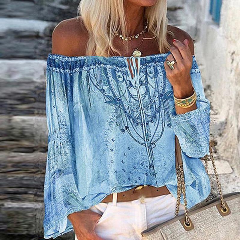 Women' Blouses & Shirts Retro Lace-up Tassel Off Shoulder Blouse Shirt Women Autumn Floral Print Flare Long Sleeve Tops Ladies Sexy Slash N, 05 blue
Women' Blouses & Shirts Retro Lace-up Tassel Off Shoulder Blouse Shirt Women Autumn Floral Print Flare Long Sleeve Tops Ladies Sexy Slash N, 05 blue