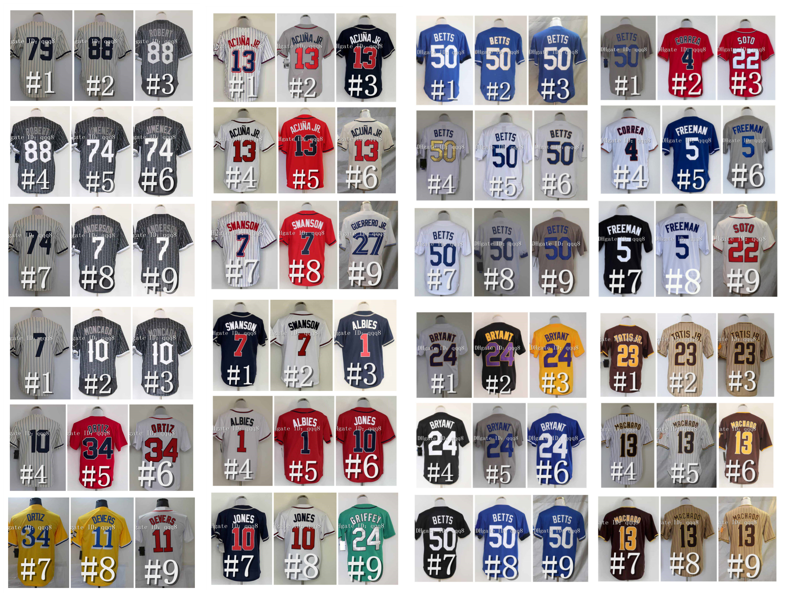 Baseball Jersey Ronald Acuna Jr. Fernando Tatis Jr Mookie Betts Freddie Freeman Jose Altuve Vladimir Guerrero Jr. Francisco Lindor David Ortiz Juan Soto Julio Urias, As pic
Baseball Jersey Ronald Acuna Jr. Fernando Tatis Jr Mookie Betts Freddie Freeman Jose Altuve Vladimir Guerrero Jr. Francisco Lindor David Ortiz Juan Soto Julio Urias, As pic