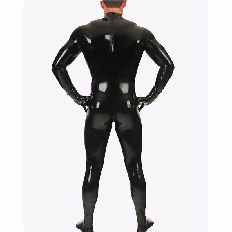 Men039s Body Shapers 4pcsset Wetlook PVC Men Bodysuit Fitness Clothing Bodybuilding Clothes Shaper Full Coat Zentai Tights Cat