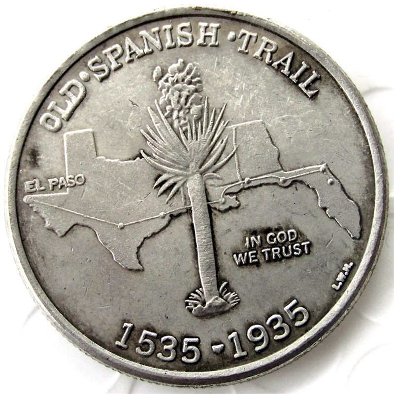 US 1935 Old Spanish Trail Commemorative Half Dollar Silver Plated Craft Copy Coin Promotion nice home Accessories
US 1935 Old Spanish Trail Commemorative Half Dollar Silver Plated Craft Copy Coin Promotion nice home Accessories