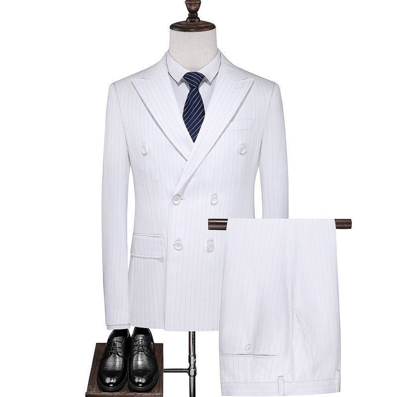 New men's suits solid color casual slim business professional suit suit vest pants three-piece white double row two buttons
New men's suits solid color casual slim business professional suit suit vest pants three-piece white double row two buttons