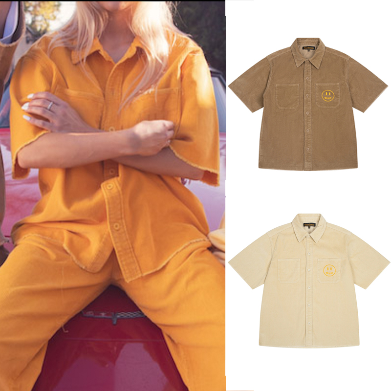 Smile Short Sleeves Shirts Yellow Brown Cream Casual Oversized Corduroy T-shirts Outerwear Men Women Hip Hop Streetwear MG220175
Smile Short Sleeves Shirts Yellow Brown Cream Casual Oversized Corduroy T-shirts Outerwear Men Women Hip Hop Streetwear MG220175