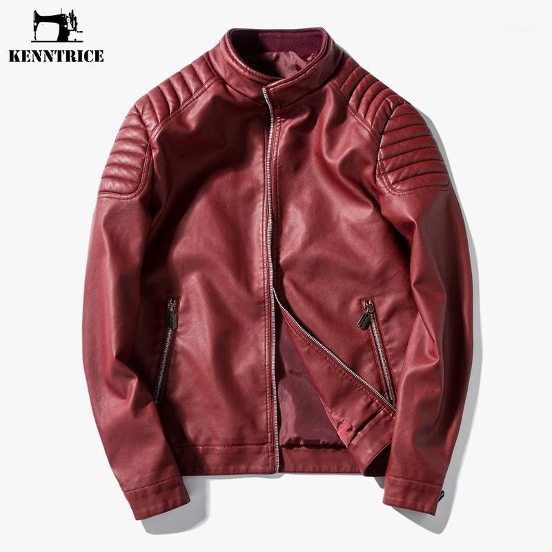 Wholesale- Kenntrice 2022 Red Leather Jacket Mens Youth Spring Autumn High Quality Male Jackets Fashion Blue Man Coat
Wholesale- Kenntrice 2022 Red Leather Jacket Mens Youth Spring Autumn High Quality Male Jackets Fashion Blue Man Coat