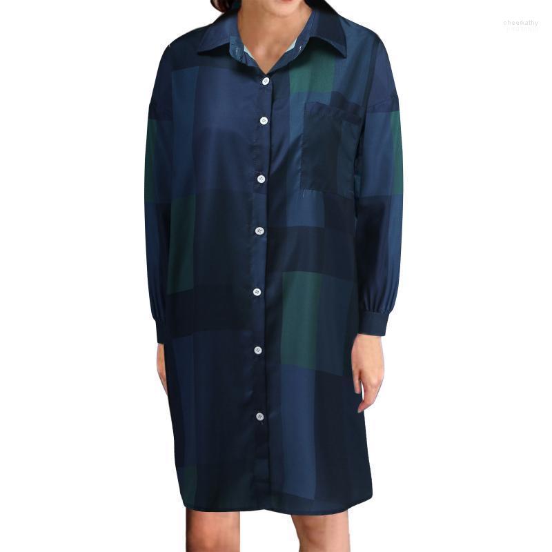 Women' Blouses & Shirts Elegant Shirt Women Plaid Checked Blouse Print Long Sleeve Turn-Down Collar Button Loose Casual Chemise Top Chee22, Blue
Women' Blouses & Shirts Elegant Shirt Women Plaid Checked Blouse Print Long Sleeve Turn-Down Collar Button Loose Casual Chemise Top Chee22, Blue