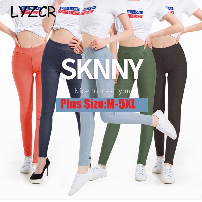 Skinny Jeans Leggings for Women Slim Casual Women's Stretch Leggings Plus Size Leggings Women Pants Big Stretch Leggins Mujer 201014
