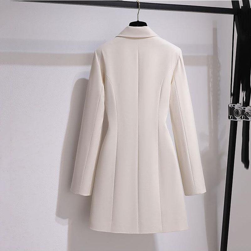 Womens Trench Coats Fashion Coat Dress Women Spring Autumn Windbreaker Female Plus Size 4XL Black White Belt Blazer VintageWomens AAA