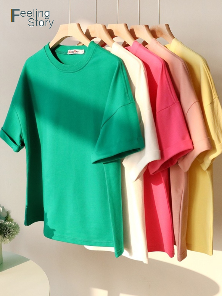 Casual 100% Cotton Summer 2 Pieces Sets Women Suits Short Sleeve T-shirt and Shorts Woman Loose Oversize Classic Tracksuit 220509