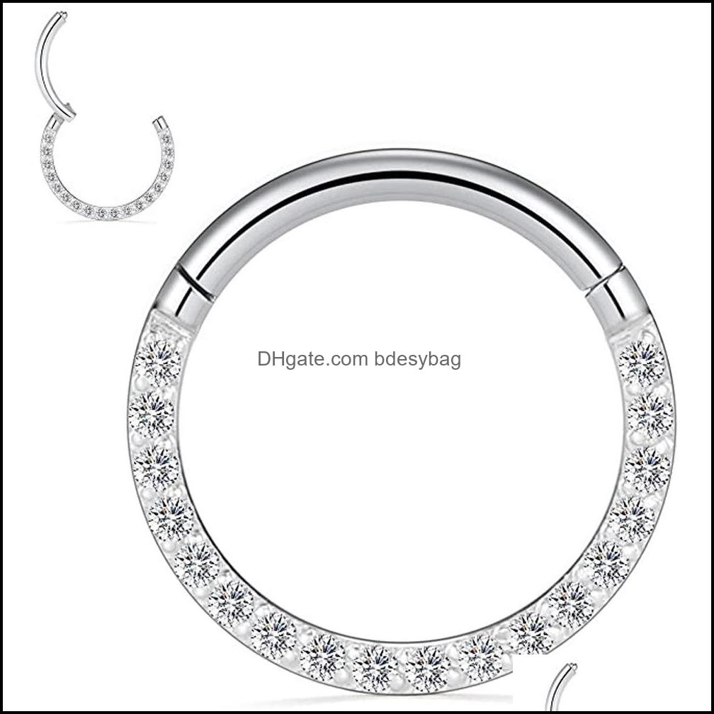 Nose Rings Studs Body Jewelry 20Pcs Piercing 316L Surgical Steel Cz Septum Clicker Ring Ear Helix Daith Ca Dh5Js
Nose Rings Studs Body Jewelry 20Pcs Piercing 316L Surgical Steel Cz Septum Clicker Ring Ear Helix Daith Ca Dh5Js