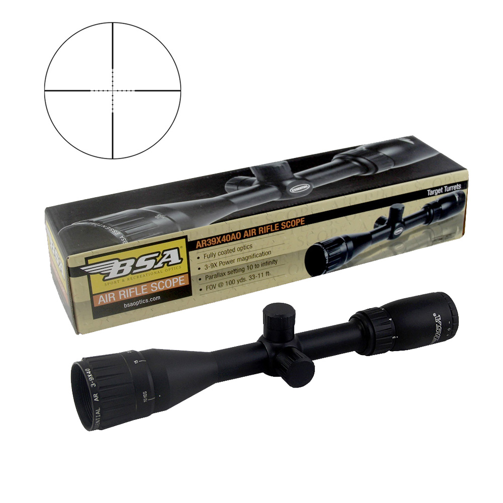 Tactical BSA Essential 3-9x40 Mil Dot Scope Hunting Fully Coated Optics Air Rifle Scope
Tactical BSA Essential 3-9x40 Mil Dot Scope Hunting Fully Coated Optics Air Rifle Scope
