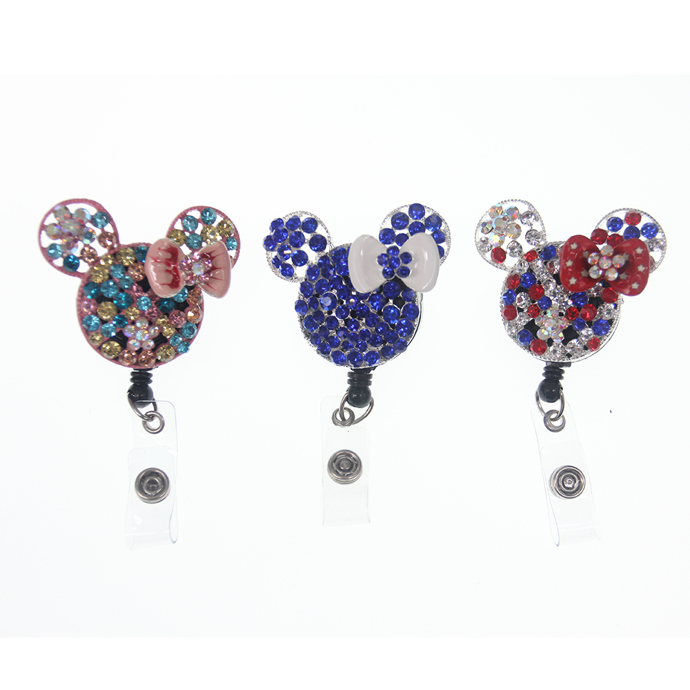 100pcs Cute Cartoon Key Rings Crystal Rhinestone Animal Mouse With Bow ID Badge Holder for Nurse Student Teacher Staff
100pcs Cute Cartoon Key Rings Crystal Rhinestone Animal Mouse With Bow ID Badge Holder for Nurse Student Teacher Staff