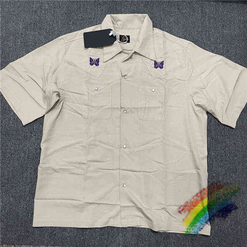 T 2022ss Needle Shirt Men Women Top Quality Embroidered Butterfly Awge Pockets Shirts Button BlouseT220721
T 2022ss Needle Shirt Men Women Top Quality Embroidered Butterfly Awge Pockets Shirts Button BlouseT220721
