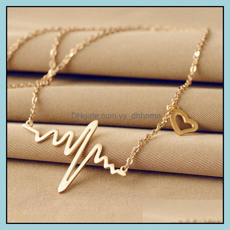 Pendant Necklaces Pendants Jewelry Gold Heart Fashion Heartbeat Necklace For Women Girl Wedding Party Wholesale 0666Wh Drop Delivery 2021
Pendant Necklaces Pendants Jewelry Gold Heart Fashion Heartbeat Necklace For Women Girl Wedding Party Wholesale 0666Wh Drop Delivery 2021