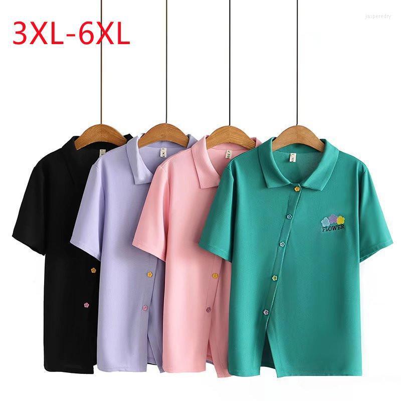 Women's Plus Size T-Shirt Large Womens 2022 Summer Fashion Collar Green Pink Embroidered Split Tee 3XL  5XL 6xlWomen's Women'sWomen's Jas, Black 
Women's Plus Size T-Shirt Large Womens 2022 Summer Fashion Collar Green Pink Embroidered Split Tee 3XL  5XL 6xlWomen's Women'sWomen's Jas, Black