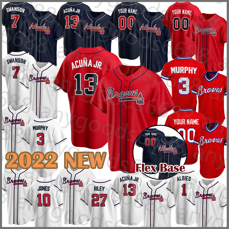 Atlanta 2022 New Braves Baseball Jersey 13 Ronald Acuna Jr. 7 Dansby Swanson 28 Matt Olson 1 Ozzie Albies 27 Austin Riley 16 Travis d'Arnaud 3 Dale Murphy 8 Orlando Arcia, Flex base(yongshi)
Atlanta 2022 New Braves Baseball Jersey 13 Ronald Acuna Jr. 7 Dansby Swanson 28 Matt Olson 1 Ozzie Albies 27 Austin Riley 16 Travis d'Arnaud 3 Dale Murphy 8 Orlando Arcia, Flex base(yongshi)