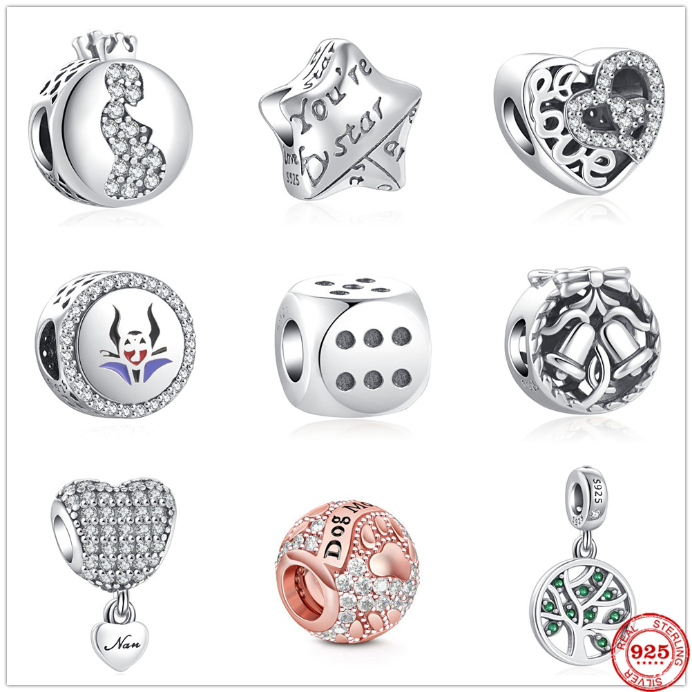 925 Sterling Silver Dangle Charm Stars Love Mom Life Tree Dice Beads Bead Fit Pandora Charms Bracelet DIY Jewelry Accessories
925 Sterling Silver Dangle Charm Stars Love Mom Life Tree Dice Beads Bead Fit Pandora Charms Bracelet DIY Jewelry Accessories