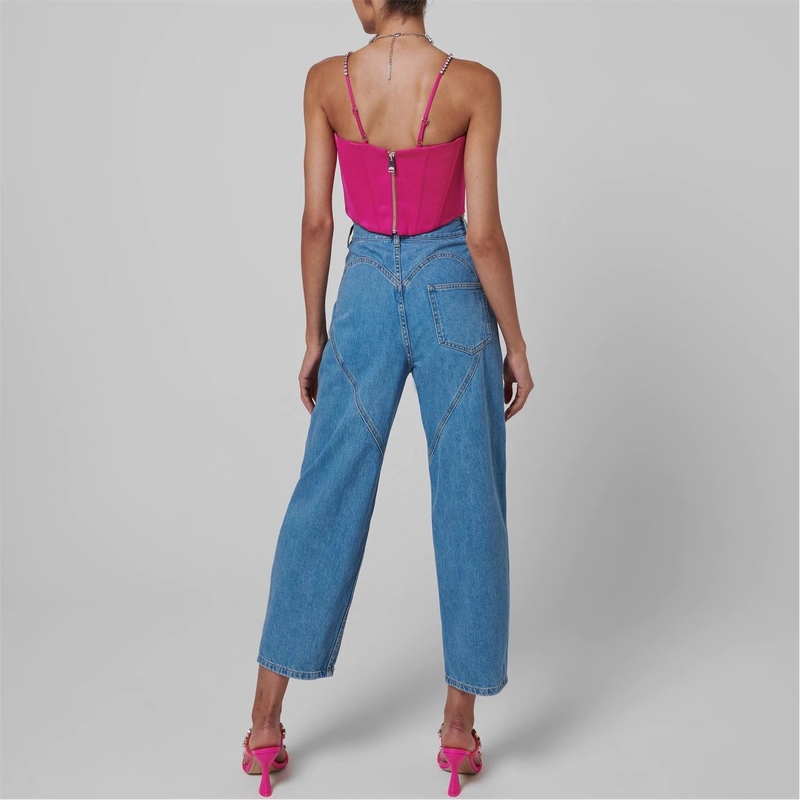 SAT Women's Sexy Street Clothes -embellished EMBELLISHED BOW STRAPS HEART BUSTIER PINK CORSET TOP 220514