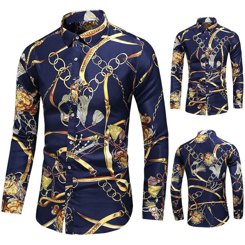 LIFENWENNA 6XL 7XL Shirt Men Fashion Personality Print Long Sleeve s Mens Casual Plus Size Flower Beach Hawaiian 220322