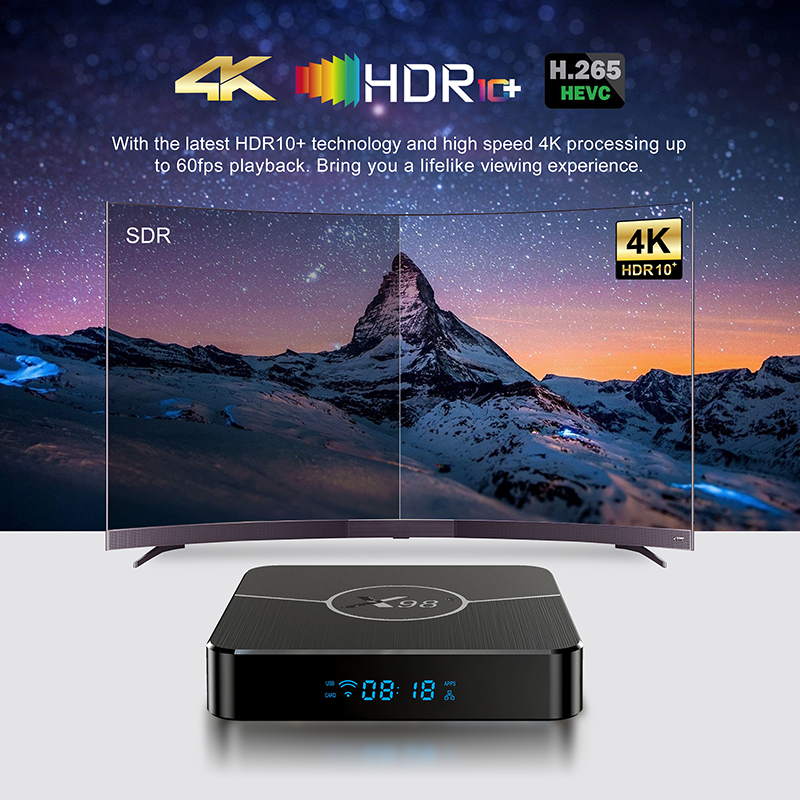 X98 PLUS TV Box Android 11.0 Amlogic S905W2 Support AV1 2.4G 5G WiFi BT Media Player Set Top Boxes