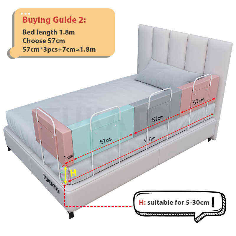 28cm Height Baby Bed Bumper Crib Rail Guard Adjustable Anti-collision Children's Bed Fence Barrier General Soft Gate Crib G220421