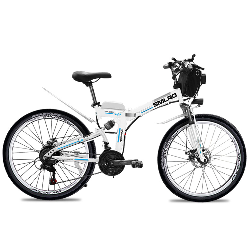 Smlro MX300 Full Suspension Electric Bike 500W 48V 13AH Adults Ebike with Removable Battery 26 inch Folding Electric Bicycle High Quality Fashion E-Bi