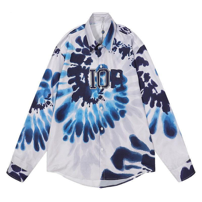 New Spring Autumn Long Sleeve DesignerS Bowling Shirts Men Fashion Floral Print Dress Shirt Man RegularFit Casual Shirt PLUS