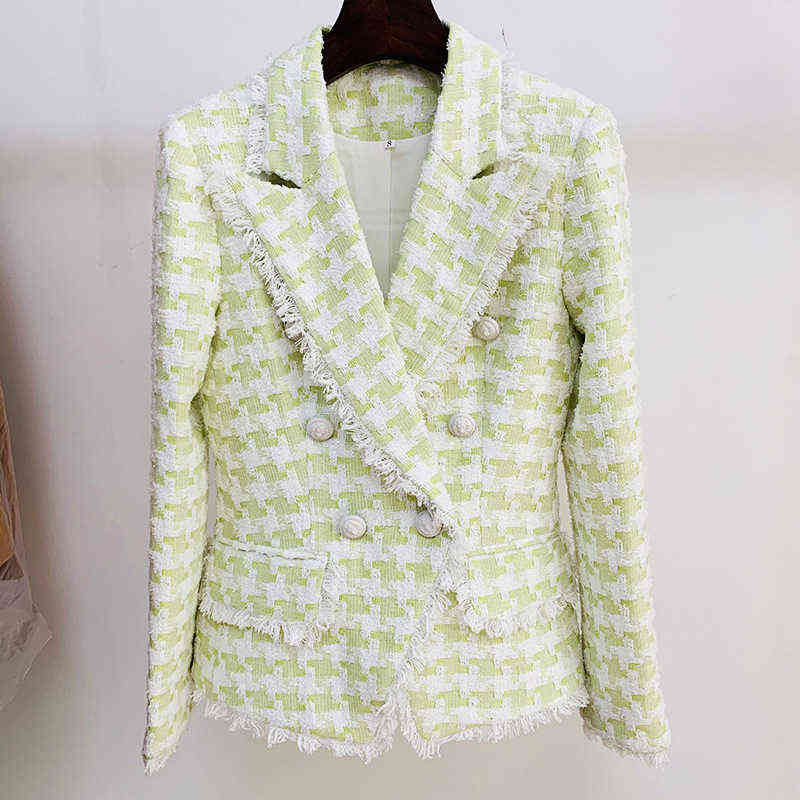 Plaid Pink Green Purple Blazer Women Autumn Winter Houndstooth Wool Coat Double Breasted White Button Blazers High Quality J220813, Light green blazer
Plaid Pink Green Purple Blazer Women Autumn Winter Houndstooth Wool Coat Double Breasted White Button Blazers High Quality J220813, Light green blazer
