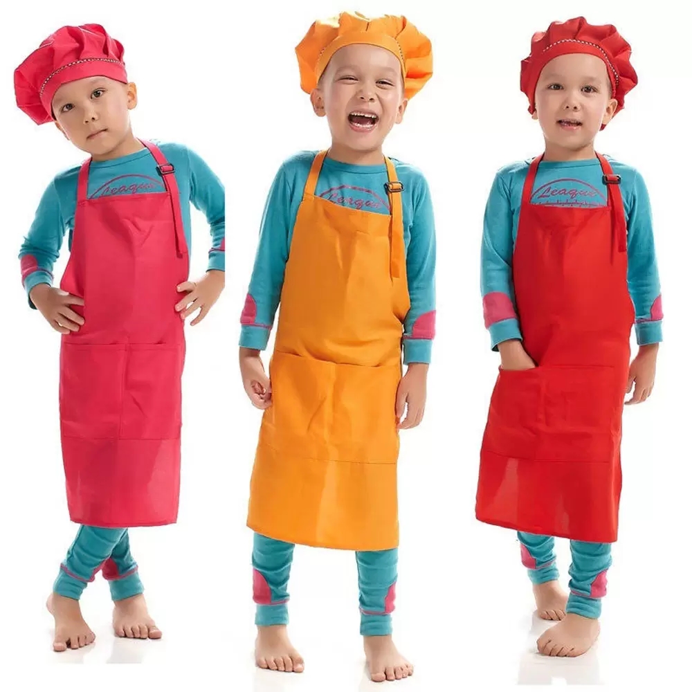 Printable customize LOGO Children Chef Apron set Kitchen Waists 12 Colors Kids Aprons with Chef Hats for Painting Cooking Baking FY3525 0419
Printable customize LOGO Children Chef Apron set Kitchen Waists 12 Colors Kids Aprons with Chef Hats for Painting Cooking Baking FY3525 0419