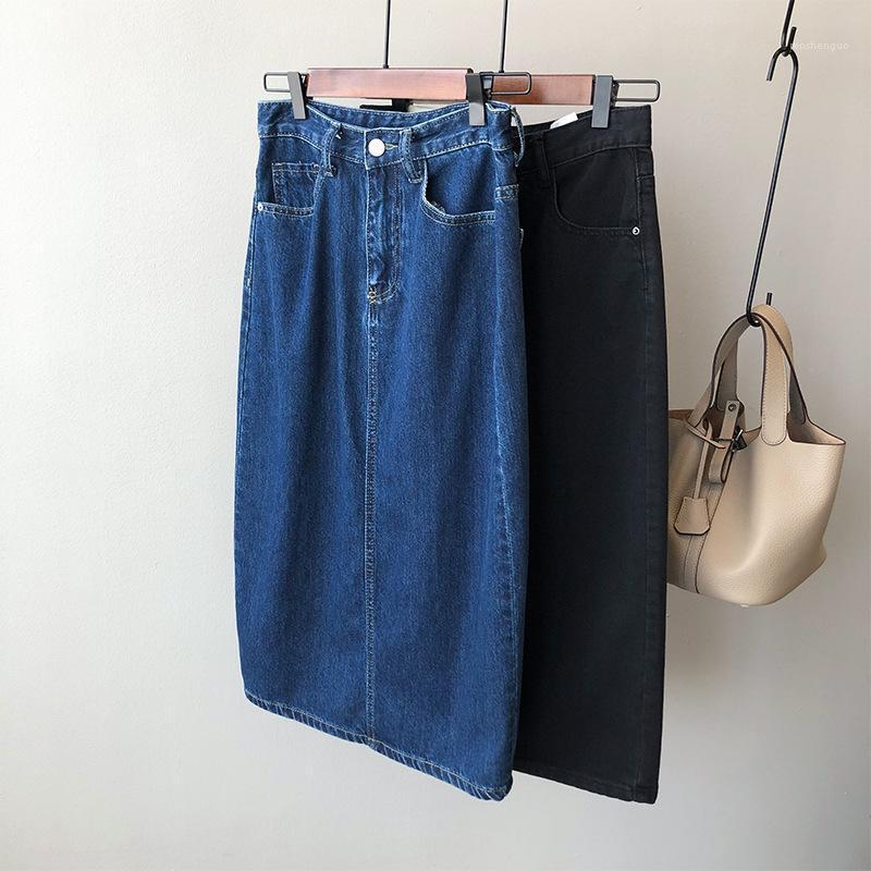 Skirts 2022 Denim Skirt Female Mid-length High-waisted A-line Slimming Split Hip G990, Black
Skirts 2022 Denim Skirt Female Mid-length High-waisted A-line Slimming Split Hip G990, Black