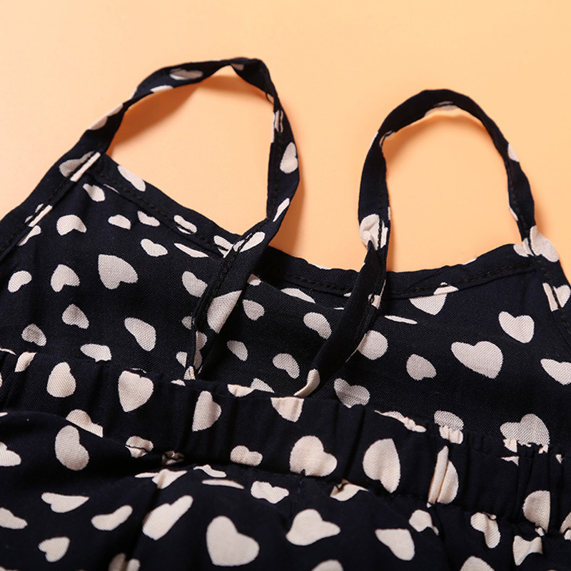 Fashion Summer Kids Girls Clothing Sets Cotton Sleeveless Polka Dot Strap Girls Jumpsuit Clothes Sets Outfits Children Suits 220509