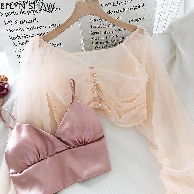 Women's Blouses & Shirts Super Fairy Mesh Top Summer Women Sexy V Neck Blouse With Satin Bustier 2 Piece Set Sheer Tulle Sleeveless Camis Bl, Blue
Women's Blouses & Shirts Super Fairy Mesh Top Summer Women Sexy V Neck Blouse With Satin Bustier 2 Piece Set Sheer Tulle Sleeveless Camis Bl, Blue