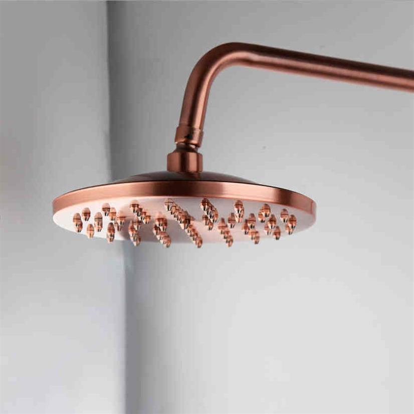 

Antique Red Copper 8 inch Round Rainfall Shower Head ,G1/2" Wall Mounted Shower Arm Extension Pipe For Rain Shower Head H1209234f
