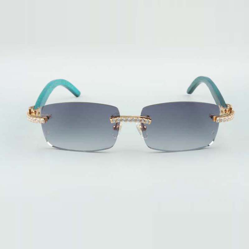 endless dia sunglasses frames 3524012 with teal wood sticks and 56mm lens Good quality