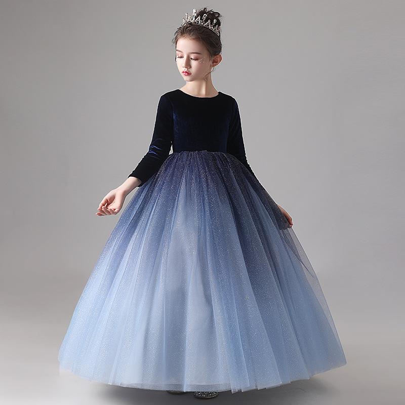 Girl's Dresses Sweet Kids Navy Blue Birthday Party Flower Girls With Sleeves Children Long Bridesmaid Evening Princess Ball Gown Frocks
Girl's Dresses Sweet Kids Navy Blue Birthday Party Flower Girls With Sleeves Children Long Bridesmaid Evening Princess Ball Gown Frocks