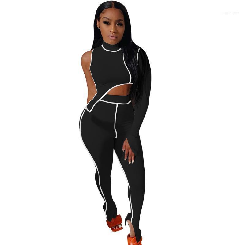 Women' Tracksuits 2022 Fashion Autumn Sportwear Workout Sport Suit Women Long Sleeve Asymmetry Tops And Striped Spliced Skinny Pant Two-pie, White
Women' Tracksuits 2022 Fashion Autumn Sportwear Workout Sport Suit Women Long Sleeve Asymmetry Tops And Striped Spliced Skinny Pant Two-pie, White