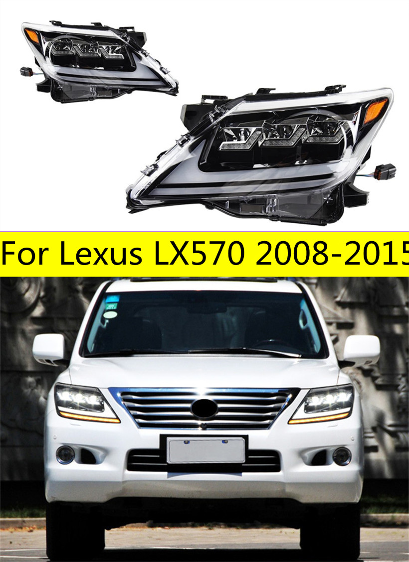 2 PCS Car Front Lamp LED For Lexus LX570 20 08-20 15 Modified LED Lights DRL Daytime Running Driving Light