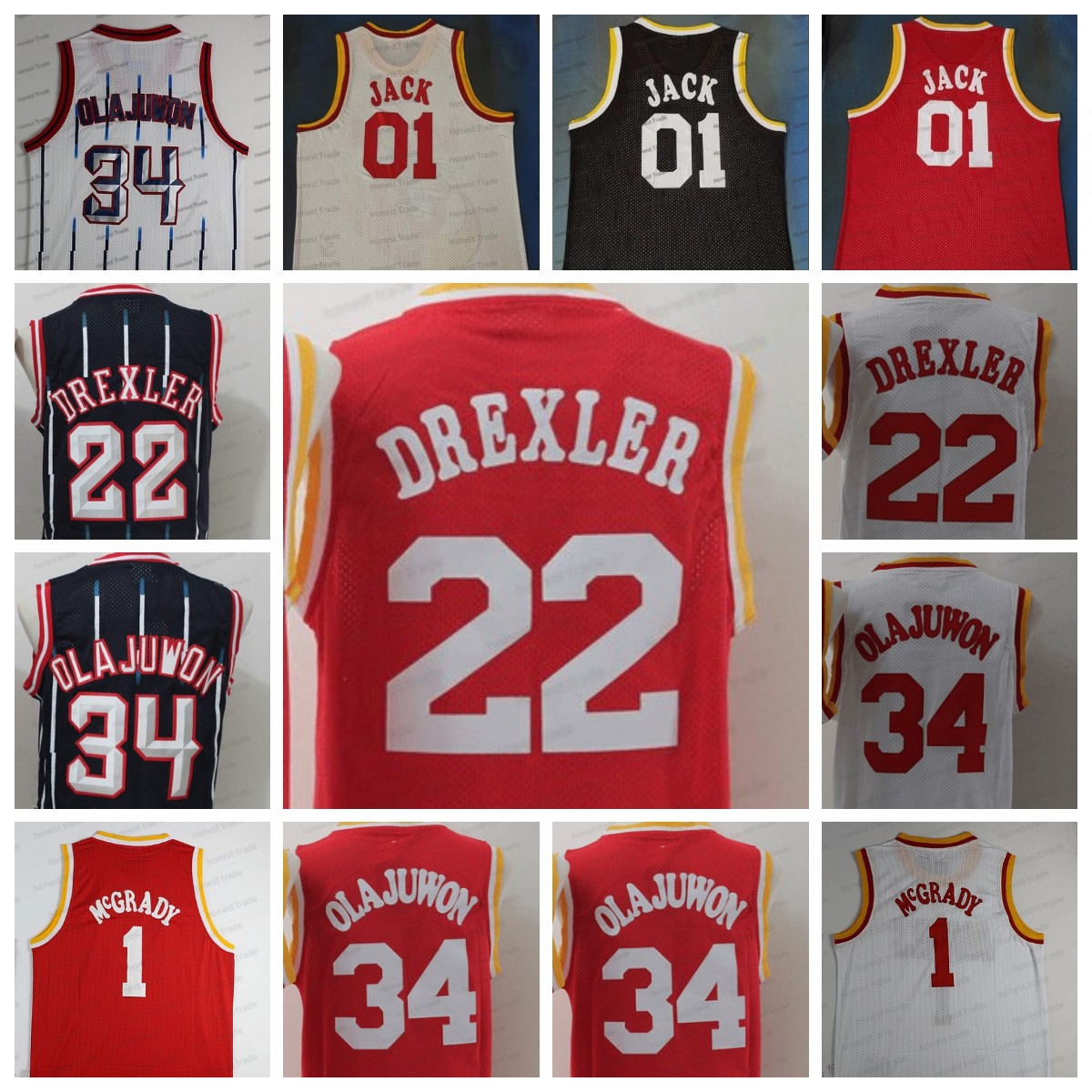 Reteo 34 Hakeem Olajuwon White Black Stripe Men Basketball Jersey 1 Tracy 01 JACK McGrady White 22 Clyde Drexler Red Throwback Jerseys Stitched Shirts S-XXL, Men jersey
Reteo 34 Hakeem Olajuwon White Black Stripe Men Basketball Jersey 1 Tracy 01 JACK McGrady White 22 Clyde Drexler Red Throwback Jerseys Stitched Shirts S-XXL, Men jersey