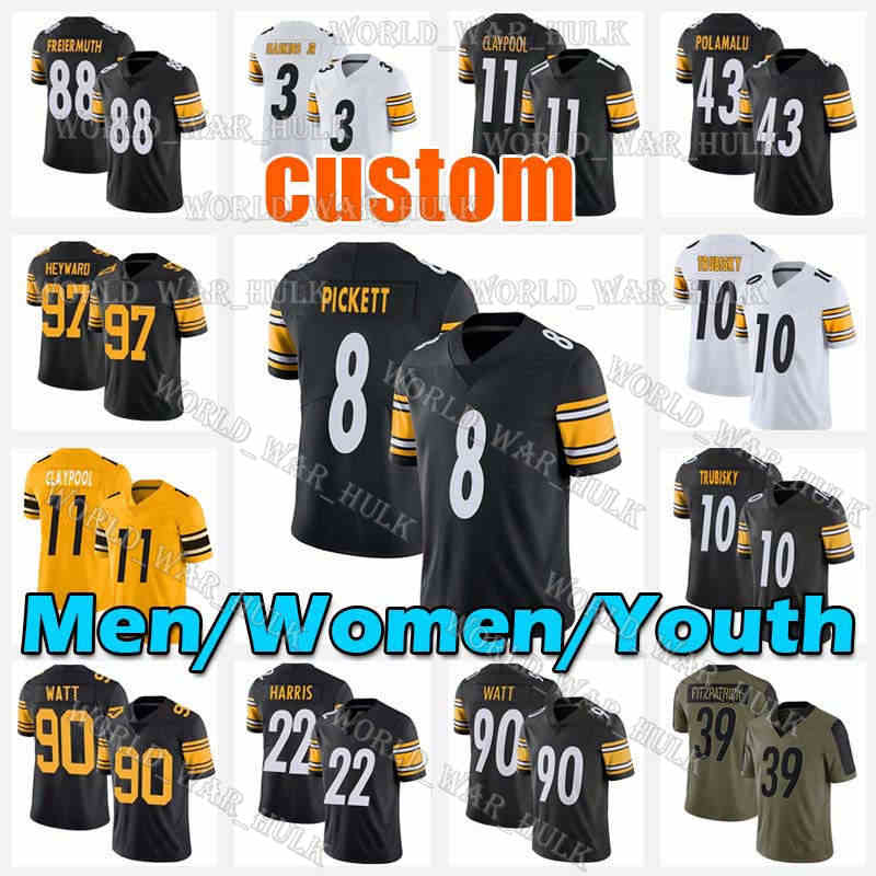 8 Kenny Pickett Football Jersey Pittsburgh''Steelers''T.J. Watt Mitchell Trubisky Najee Harris Pat Freiermuth Chase Claypool Cameron Heyward Diontae Johnson, Custom men jersey(j r)
8 Kenny Pickett Football Jersey Pittsburgh''Steelers''T.J. Watt Mitchell Trubisky Najee Harris Pat Freiermuth Chase Claypool Cameron Heyward Diontae Johnson, Custom men jersey(j r)