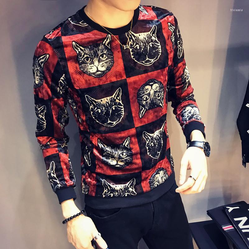 Men's T-Shirts Cat Head Print Velvet Homme Club Outfit Animal T Shirt Long Sleeve O Neck Luxury Slim Fit Men Velour TeeMen's Trix22, Red
Men's T-Shirts Cat Head Print Velvet Homme Club Outfit Animal T Shirt Long Sleeve O Neck Luxury Slim Fit Men Velour TeeMen's Trix22, Red