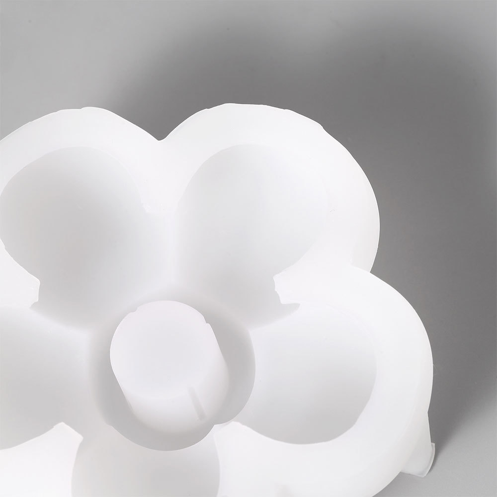 Floral Smiley Face Candle Holder Concrete Mold Silicone Cement Candlestick Coaster Mould Home Collection Tray Decoration Tool