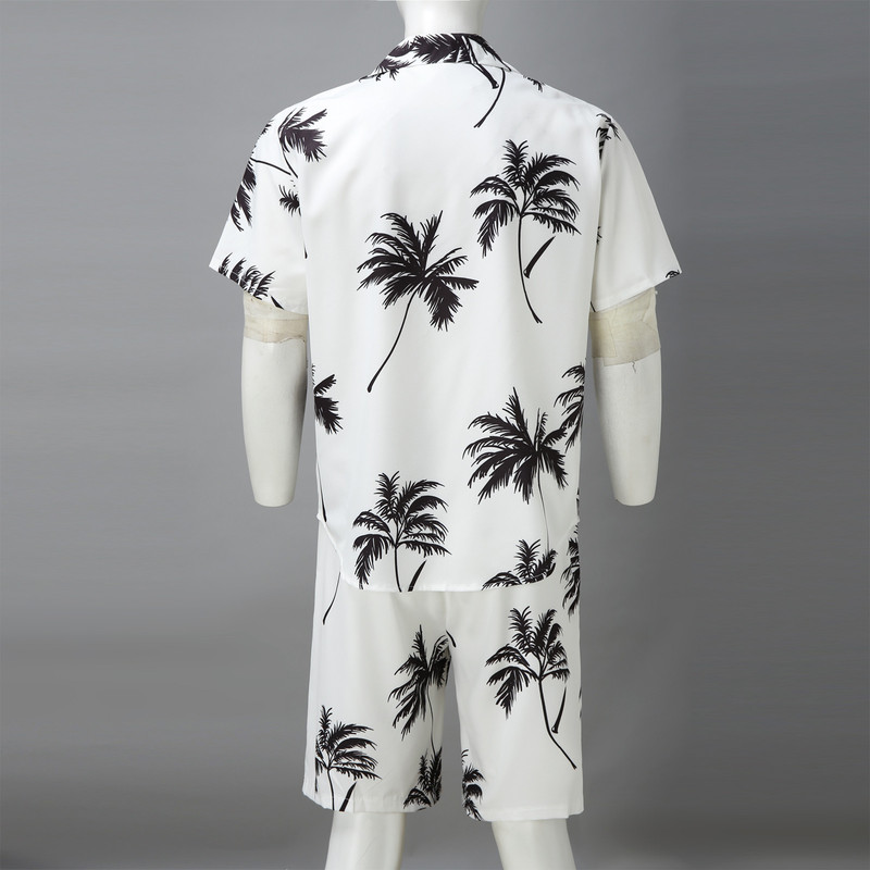 Summer Hawaii Trend Print Sets Men Shorts Shirt Clothing Set Casual Palm Tree Floral Beach Short Sleeve Suit 220615