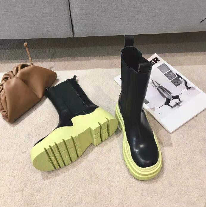Spring autumn cake thick bottom avocado short women Martin boots British style single shoes all match INS